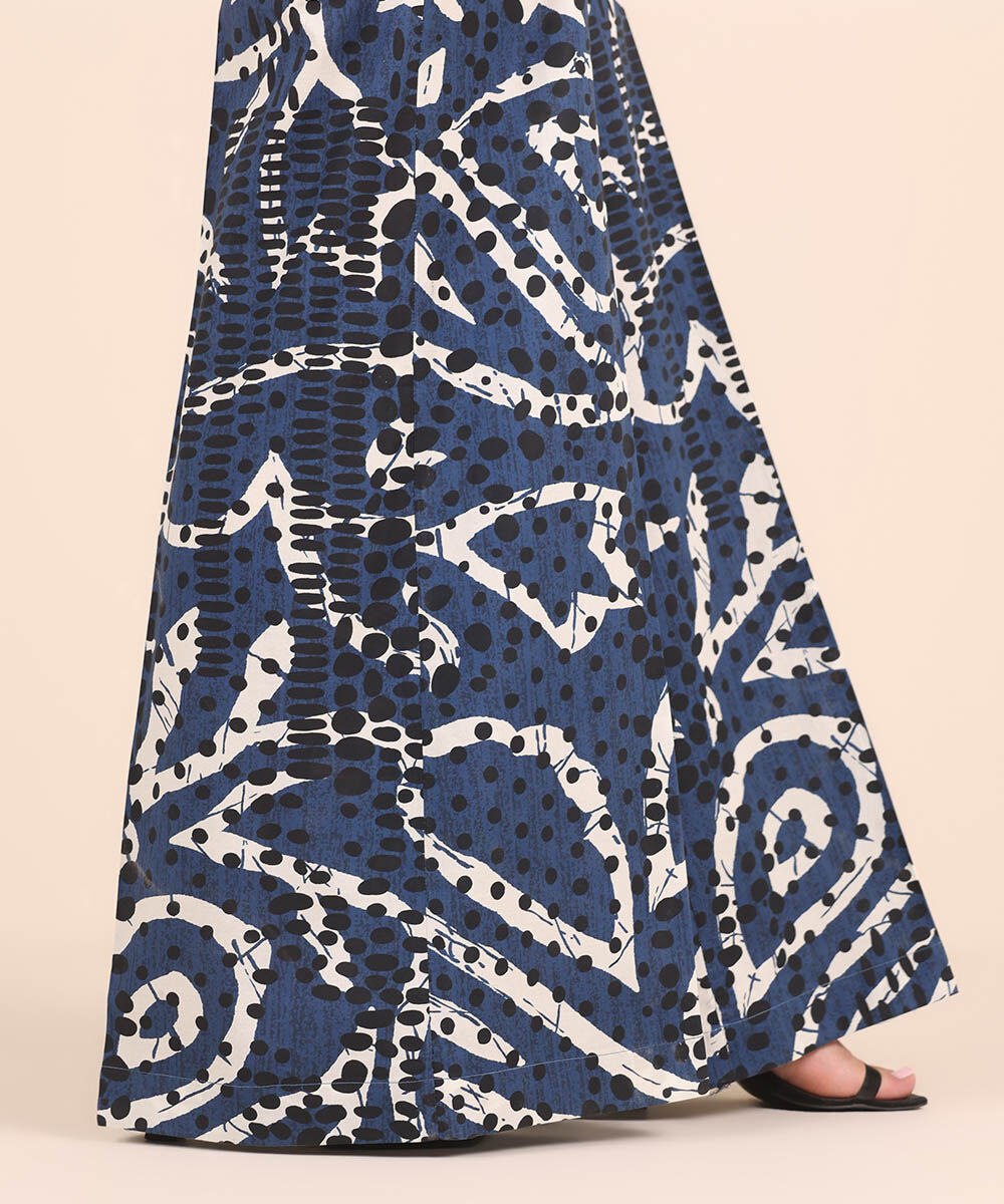 Women's RTW Cambric Blue Printed Sharara