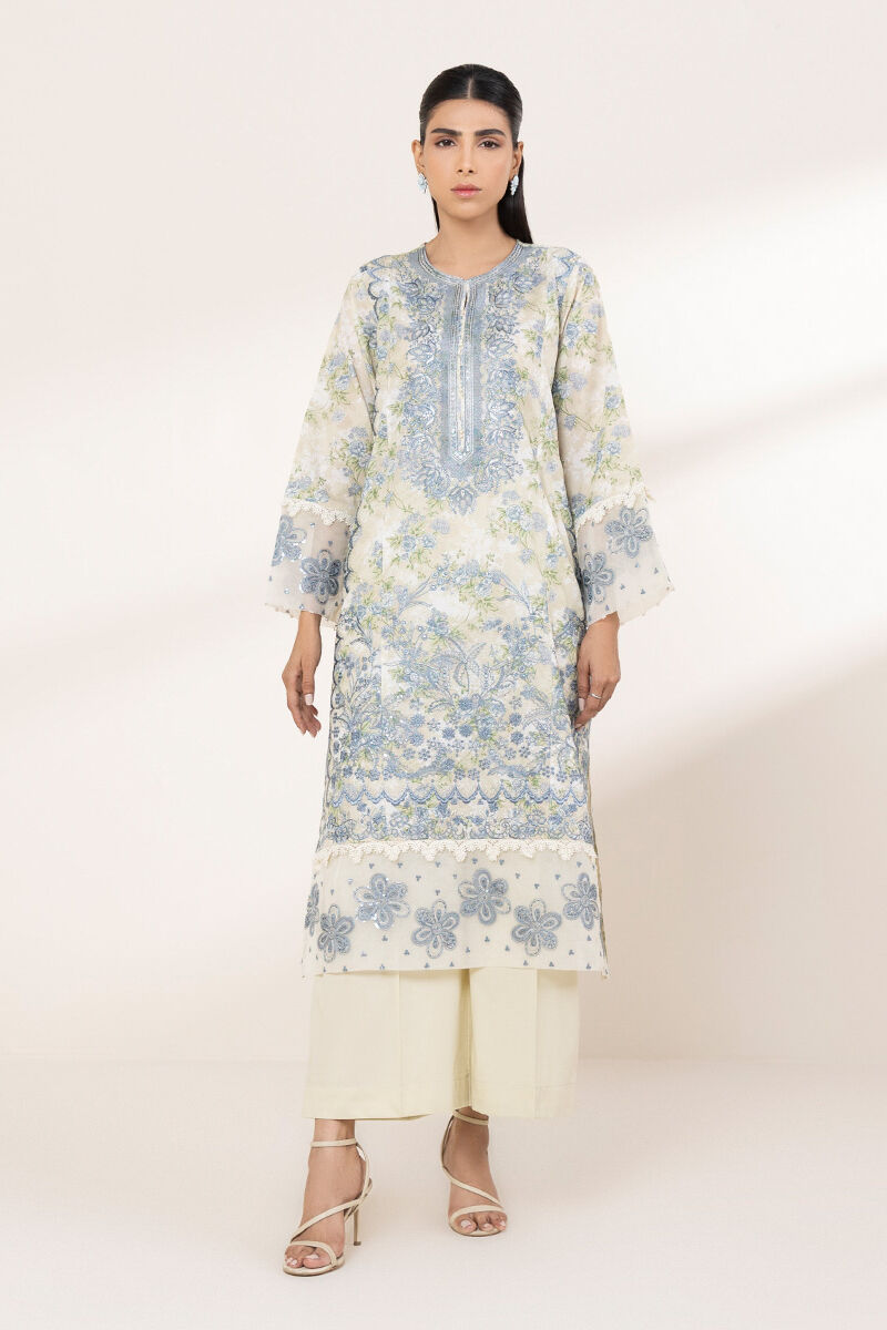 Embroidered Zari Lawn Shirt