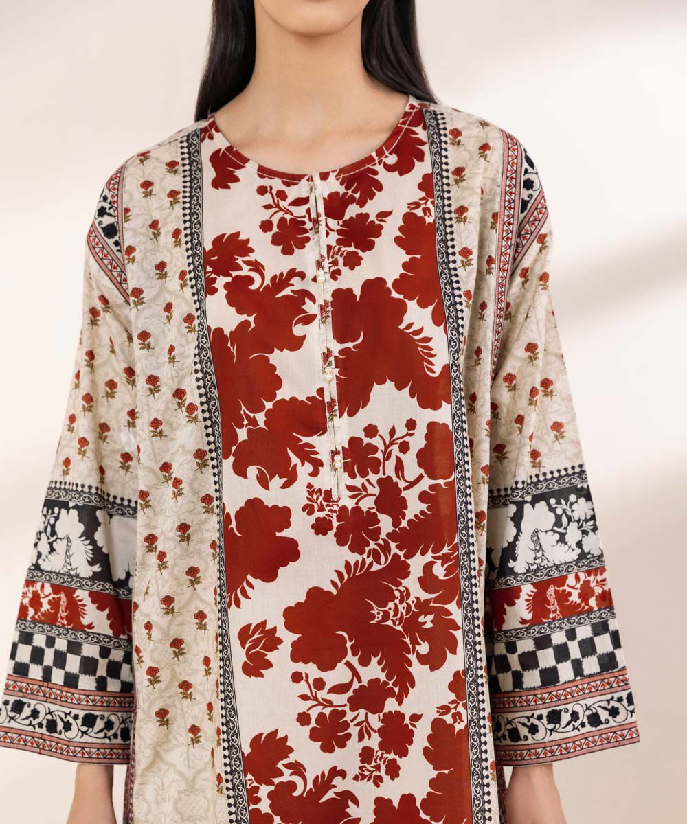 Women's RTW Lawn Multi Embroidered Boxy Shirt