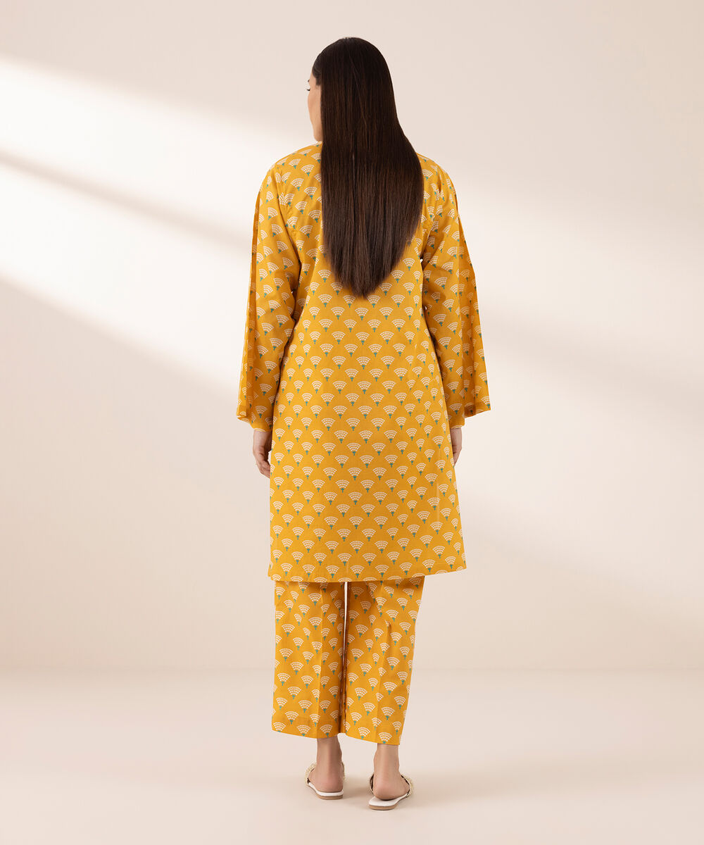 Women's RTW Lawn Yellow Printed Boxy Shirt