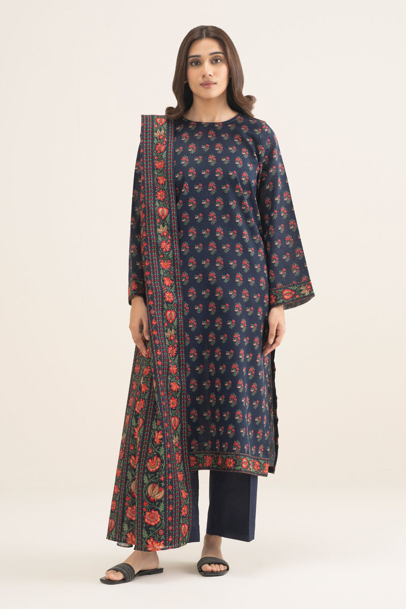 3 Piece - Printed Khaddar Suit