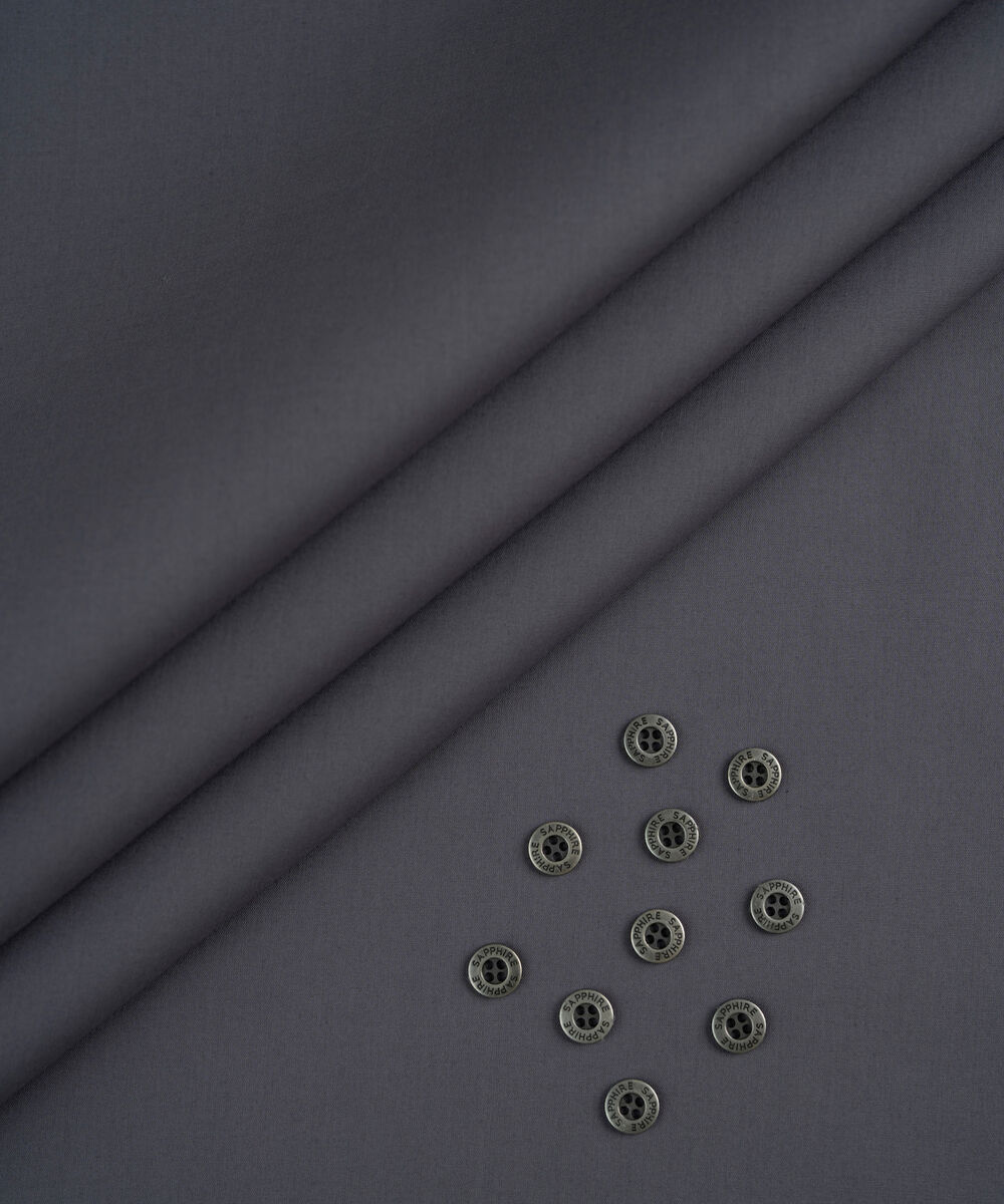 Men's Unstitched Dark Grey Two Piece Premium Cotton Suit