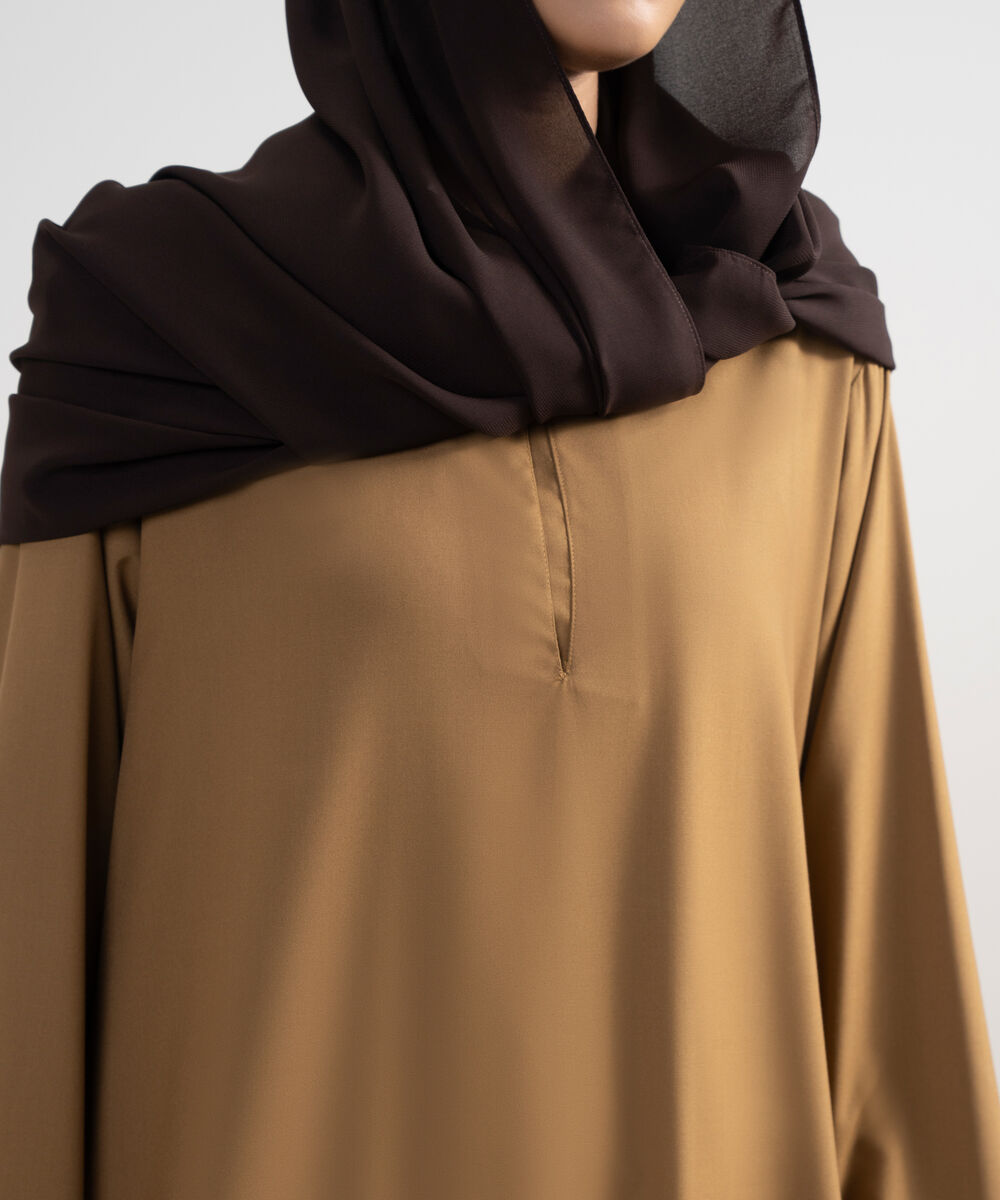 Women's Brown Regular Abbaya Set