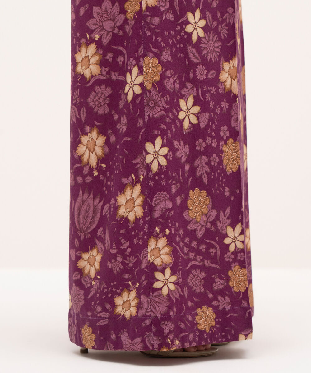 Women's RTW Cotton Viscose Pink Printed Flared Pants