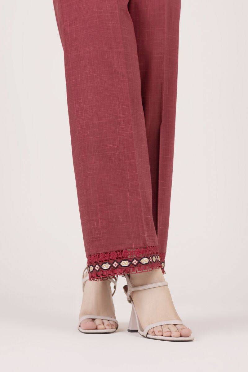 Embroidered Cotton Straight Pants