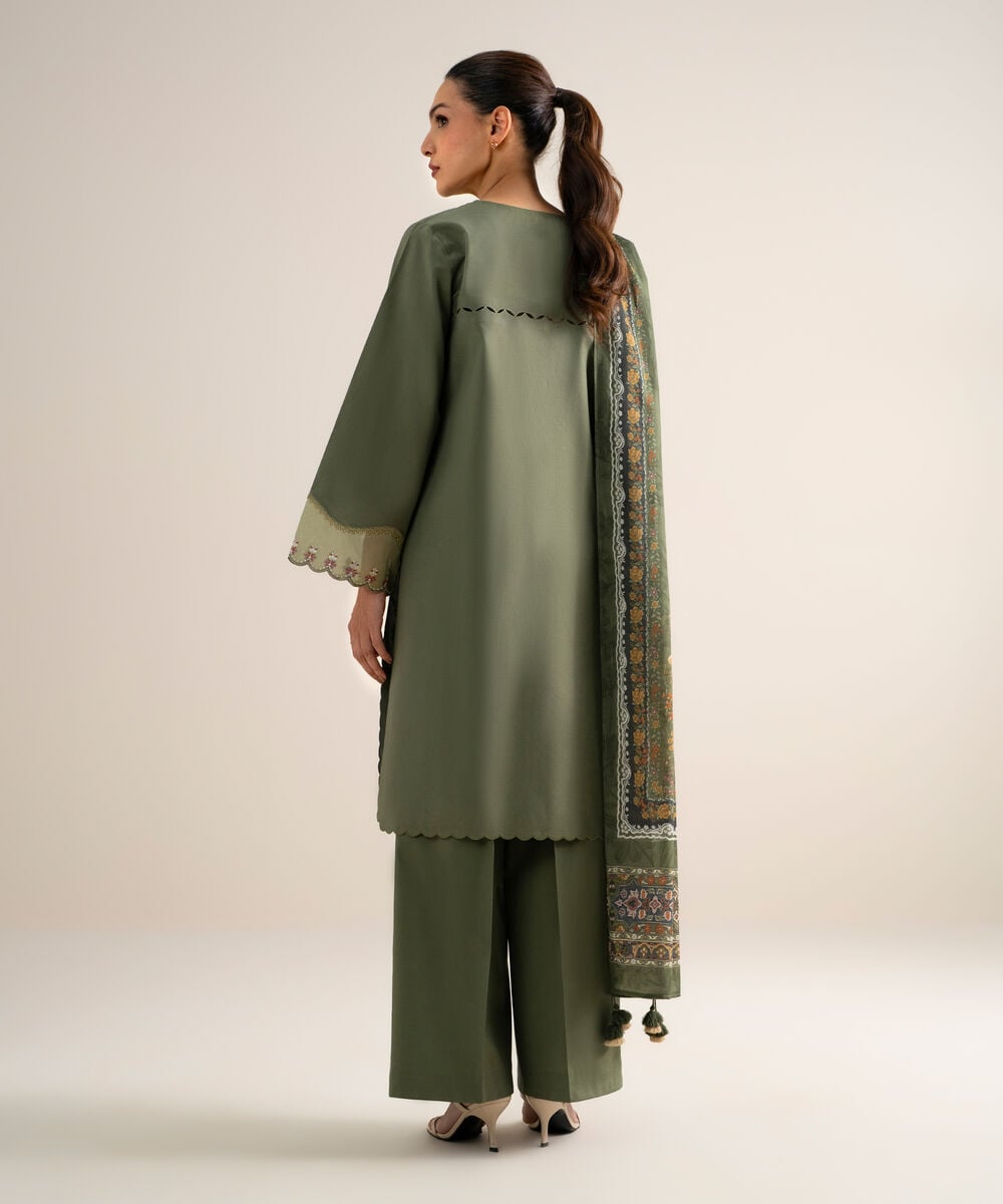 3 Piece - Embroidered Lawn Suit — Sapphire view 3