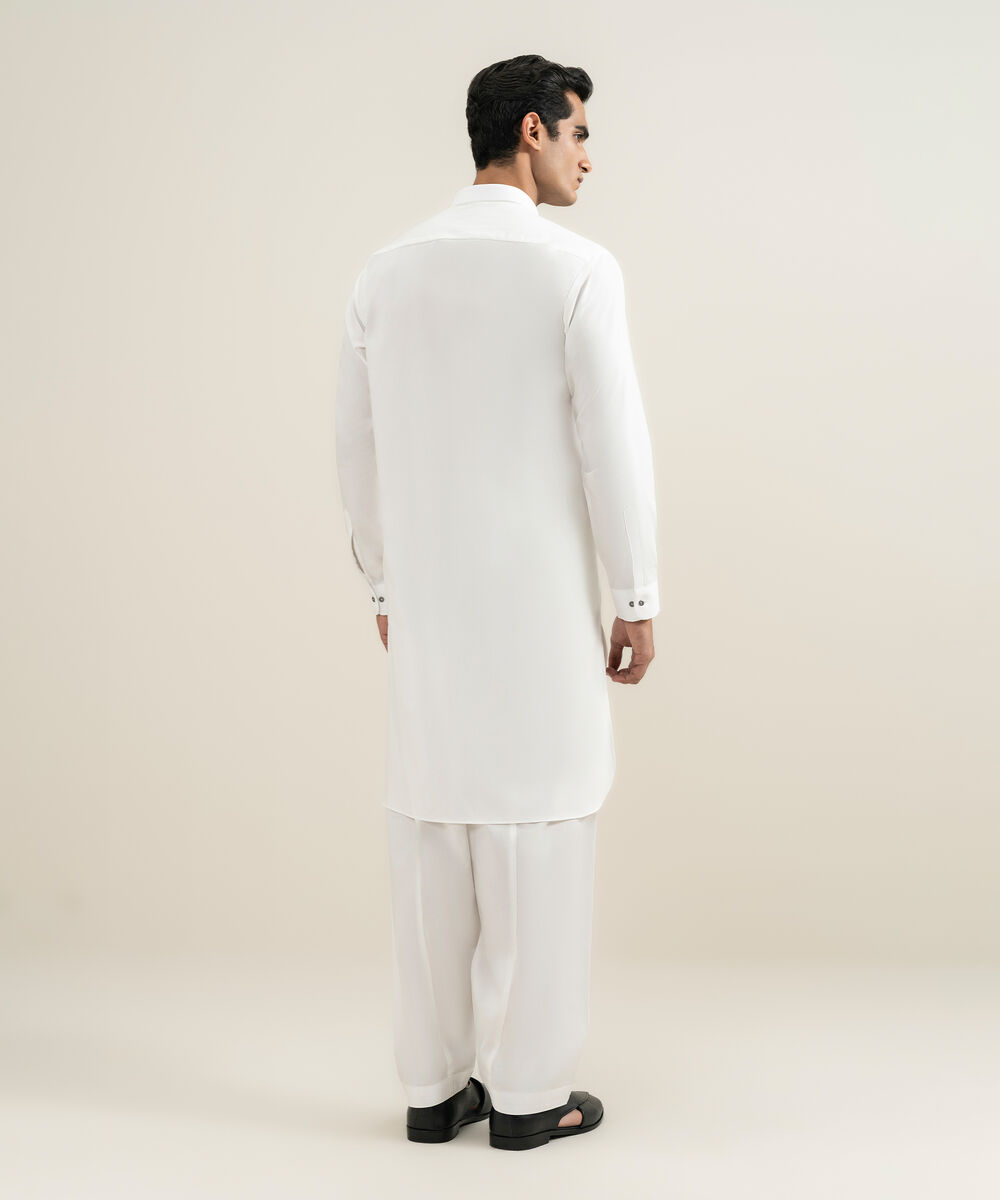 Men's off white 100% Cotton Kameez Shalwar