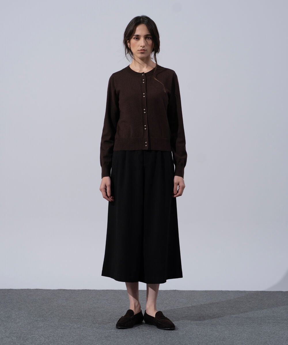 Women's Western Wear Brown Round Neck Knit Cardigan