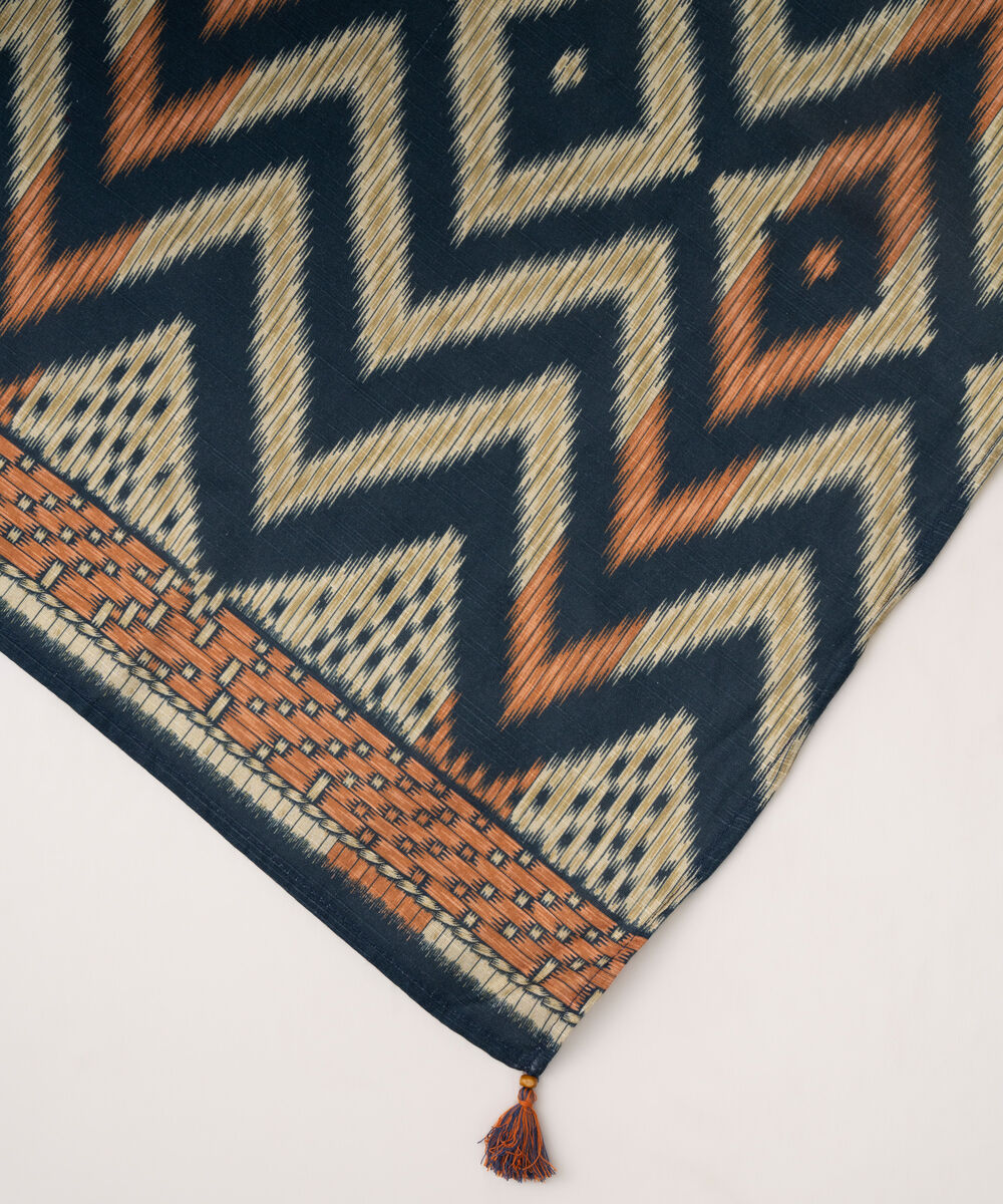 Light Khaddar Printed Blue Dupatta