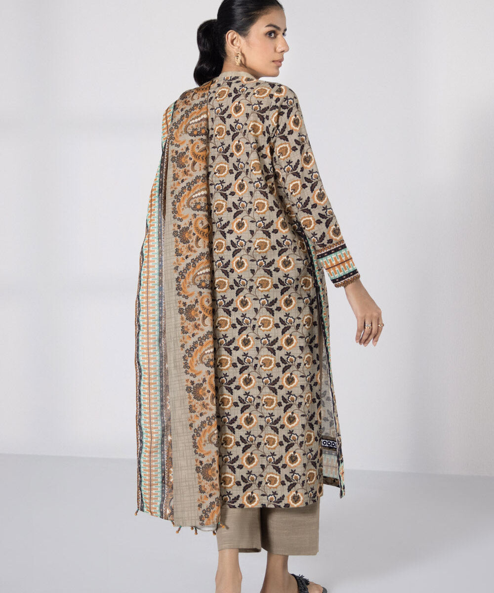Women's Unstitched Three Piece Printed Lawn Suit