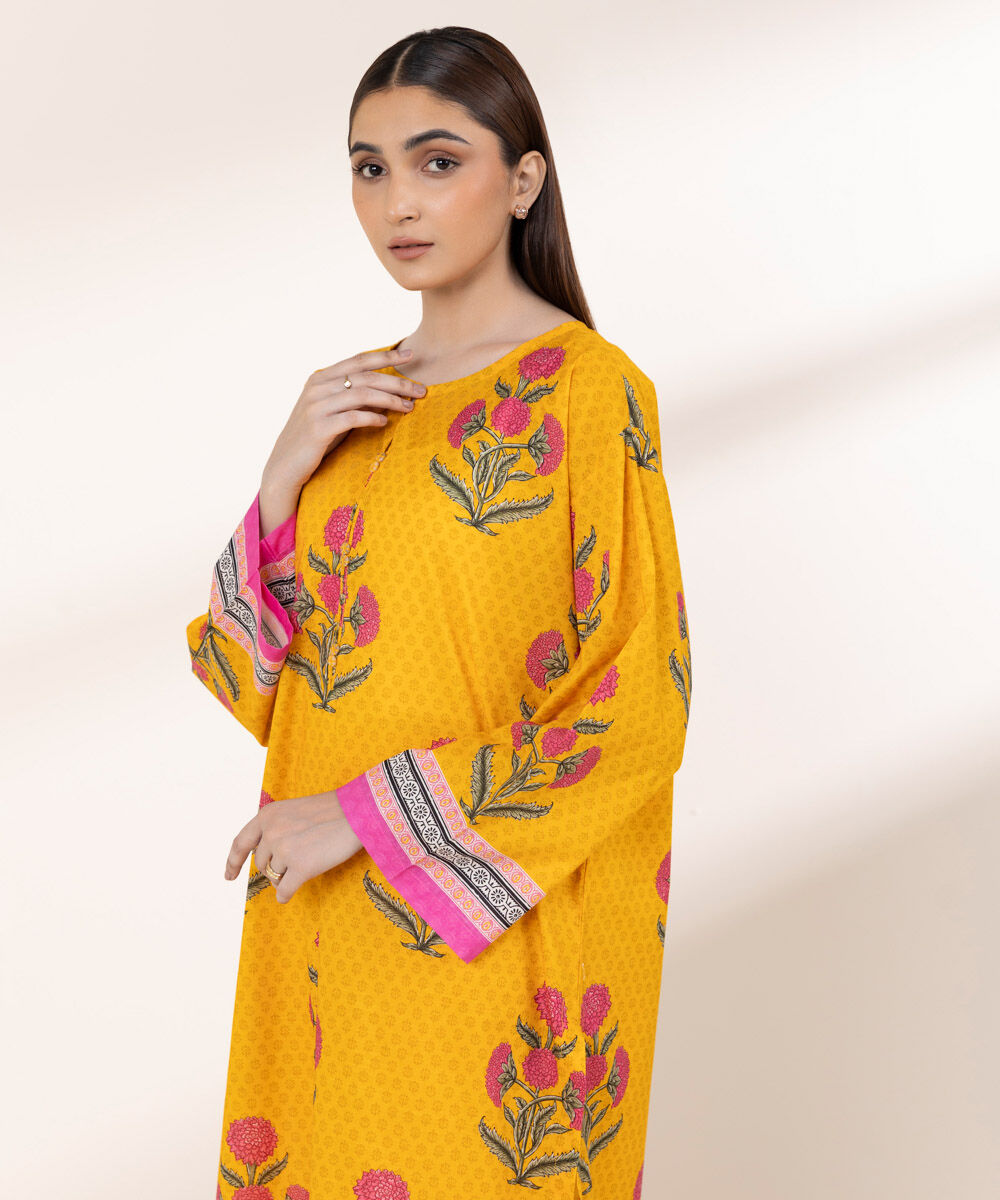 Women's RTW Textured Lawn Multi Printed Boxy Shirt