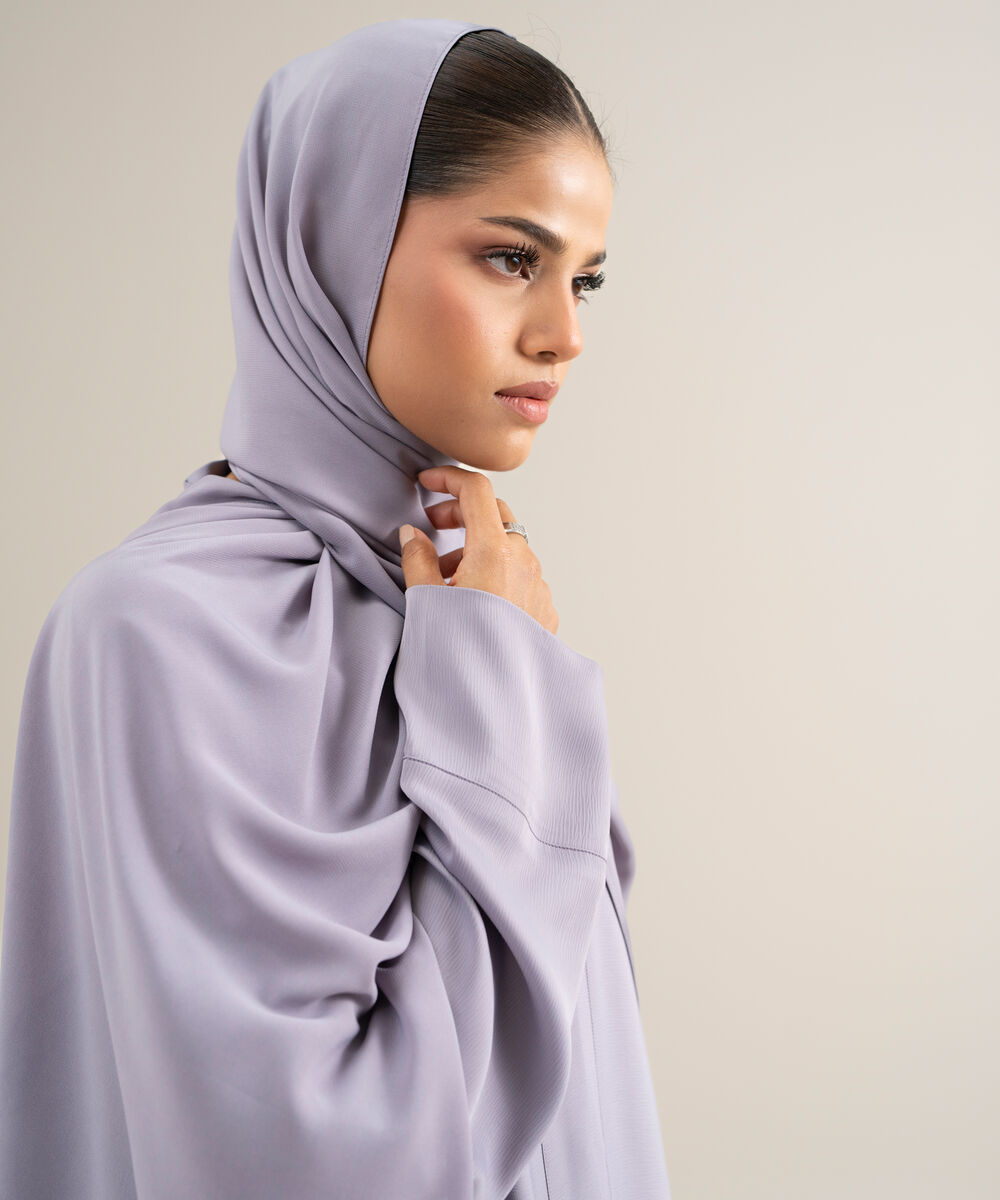 Women's Polyster Lilac Regular Abbaya Set