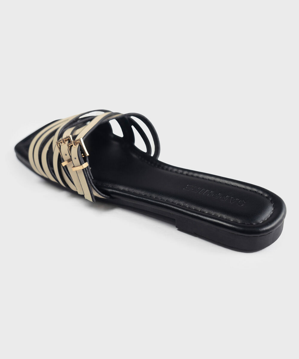 Women's Off White Crossover Strap Sandals