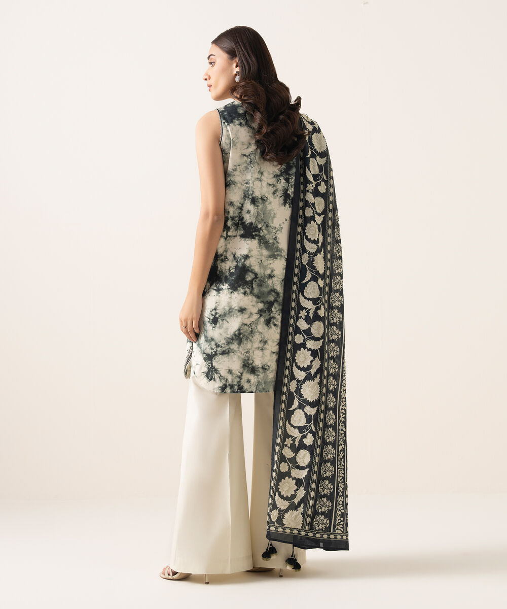 Women's Unstitched Textured Lawn Embroidered Multi 3 Piece Suit