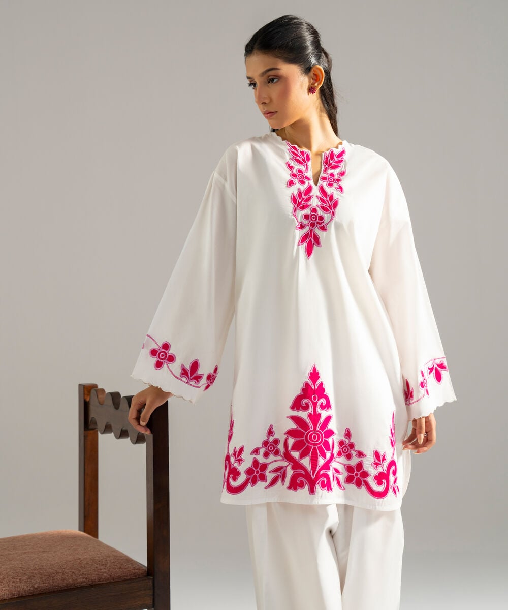 2 Piece - Embroidered Lawn Suit — Sapphire view 4