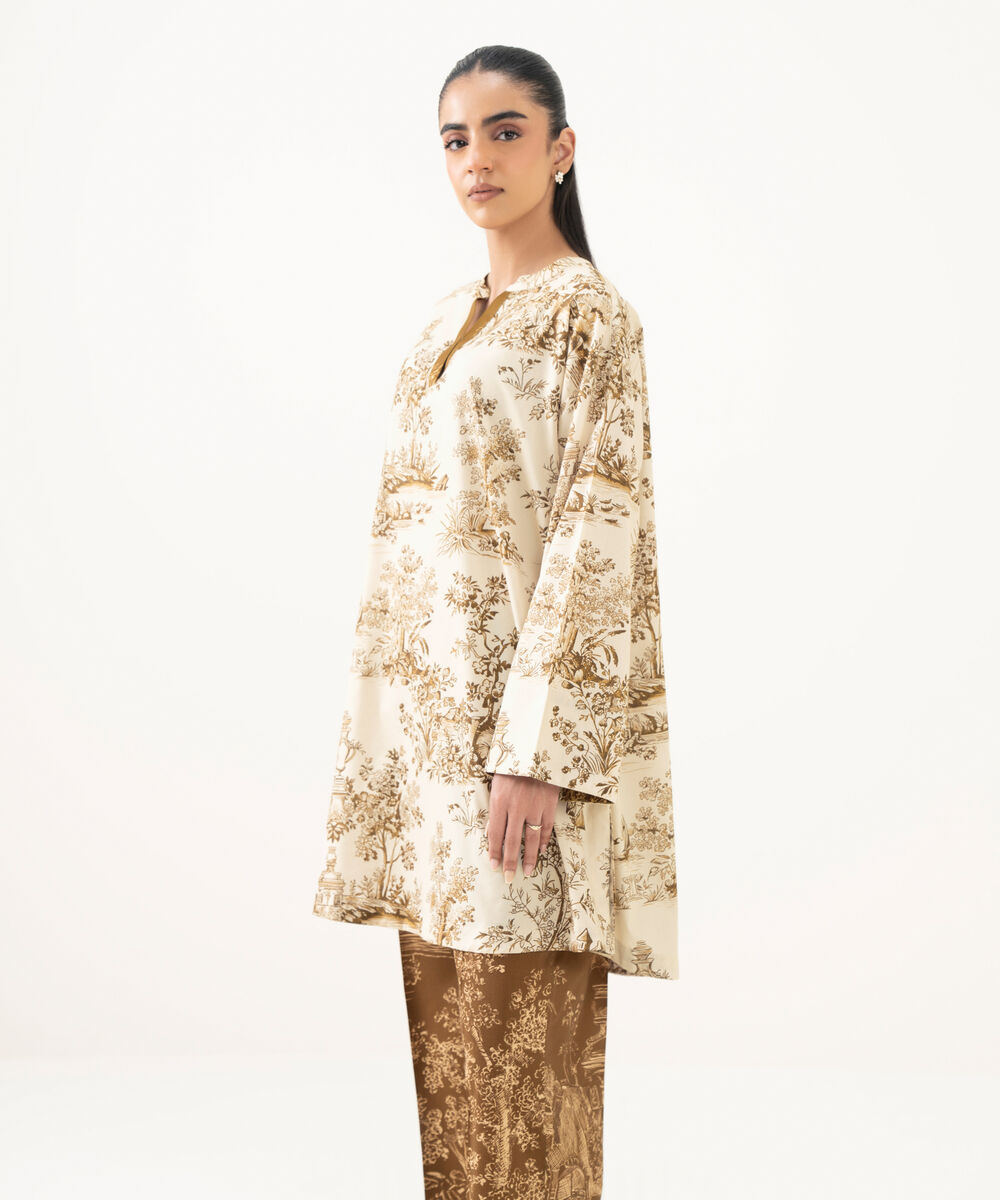 Women's RTW Lawn Printed Multi Drop Shoulder Shirt