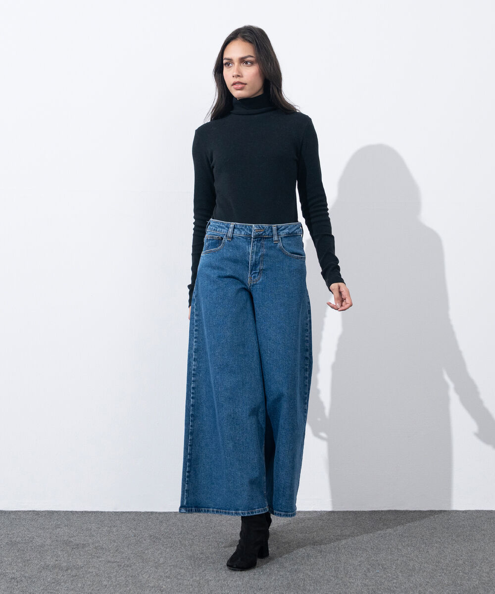 Women's Western Wear Light Blue Wash Super Wide Leg Jeans