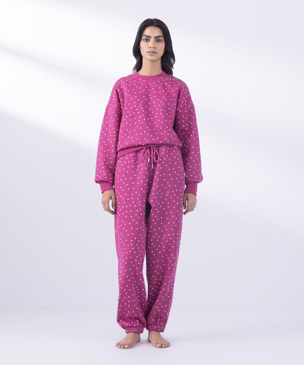 Woman - Pink Printed Loose-Fit Jogging Trousers