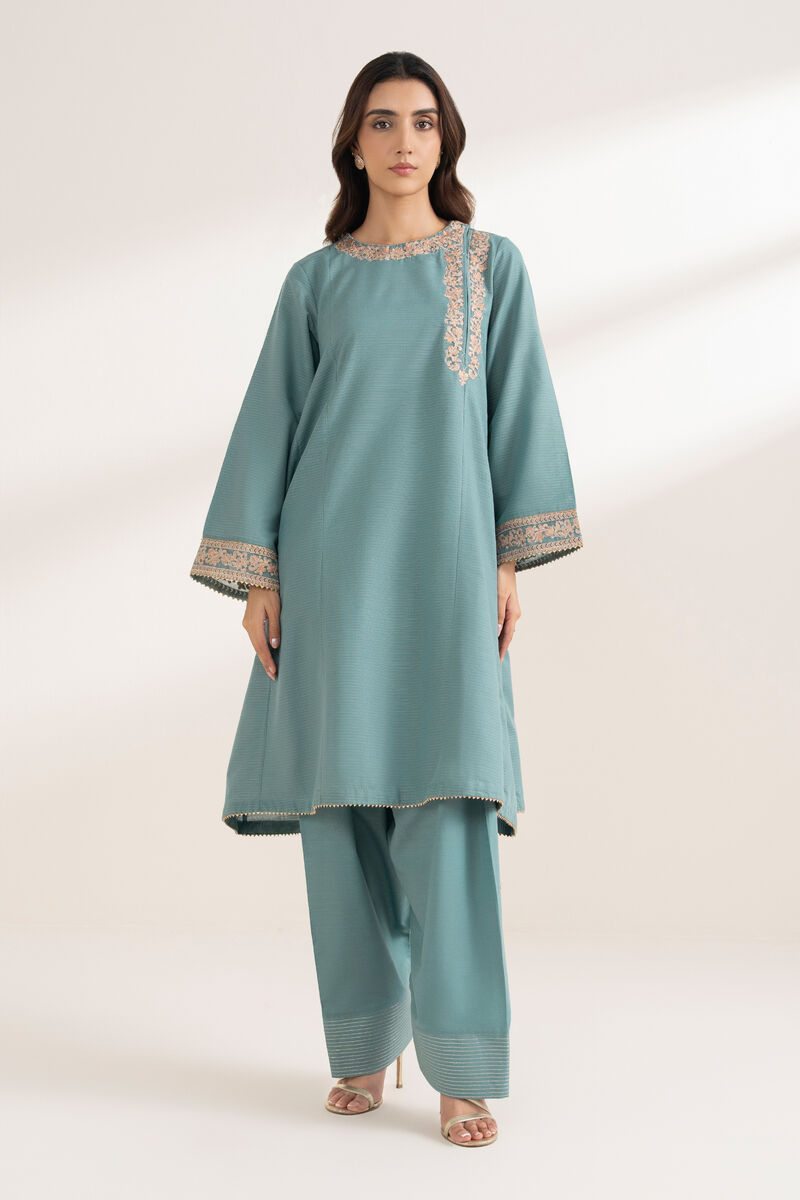 Embroidered Zari Cotton Shirt