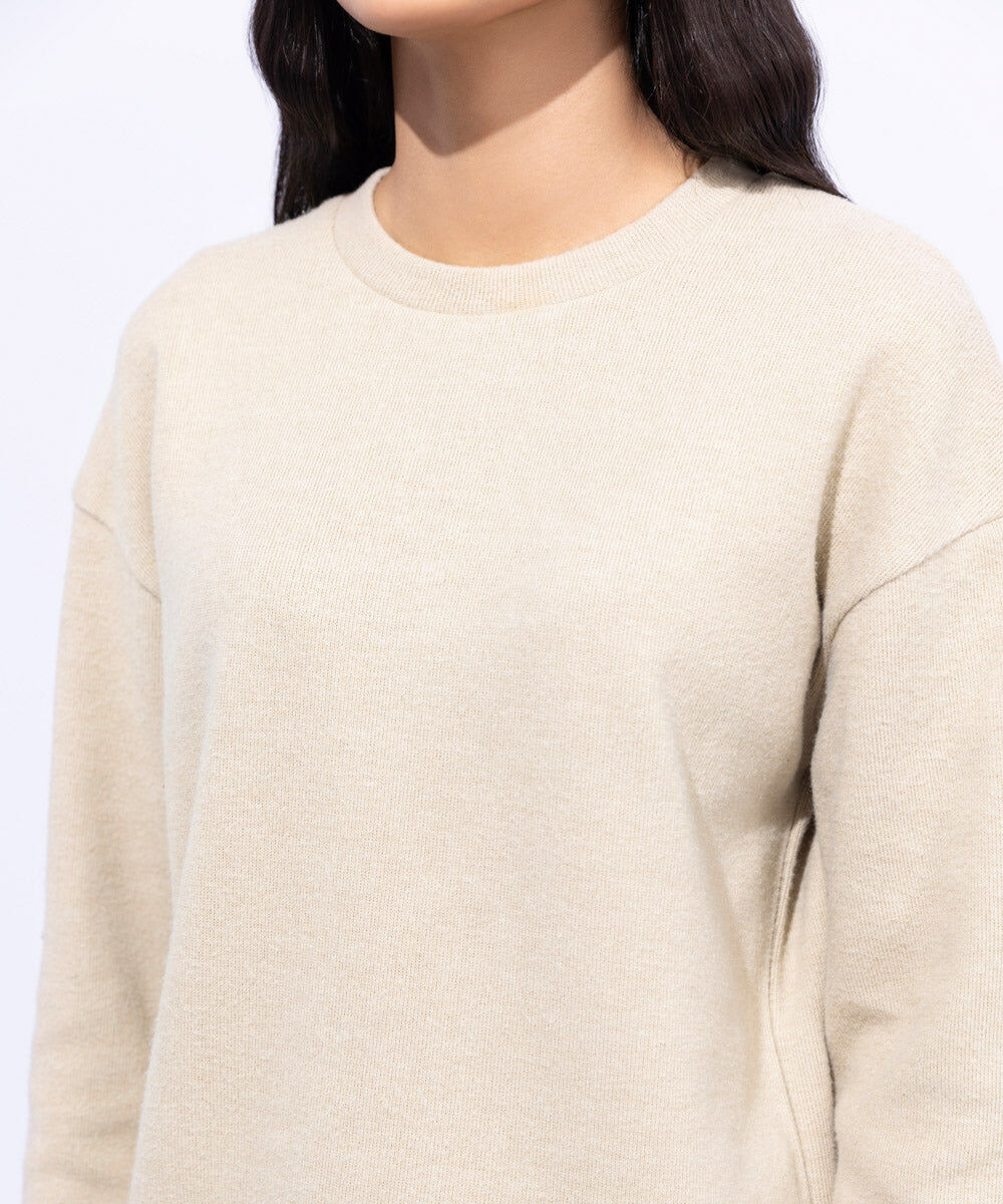 Woman - Off White Ribbed T-Shirt