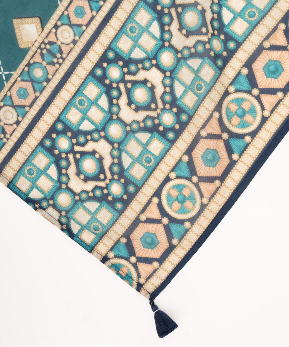 Fine Volie Green Printed Dupatta