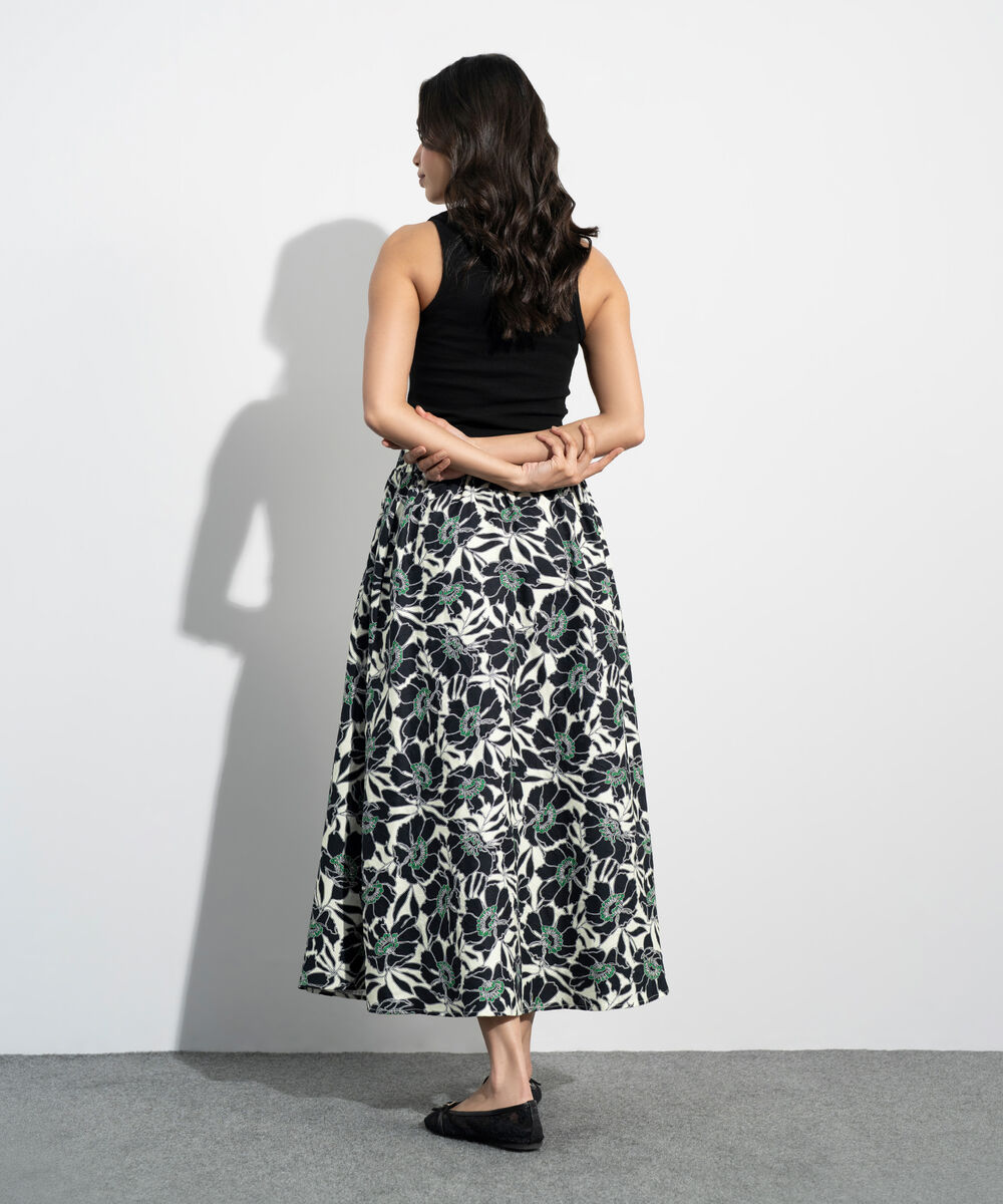 Women's Western Multi Floral Print Jacquard Skirt