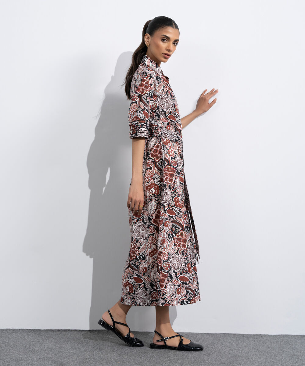 Women's Western Multi Floral Printed Maxi Dress