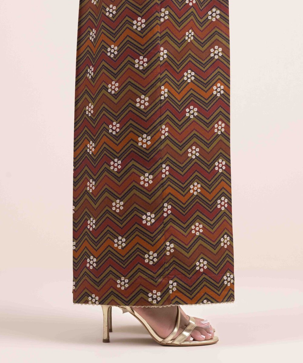 Woman - Brown Printed Cambric Culottes