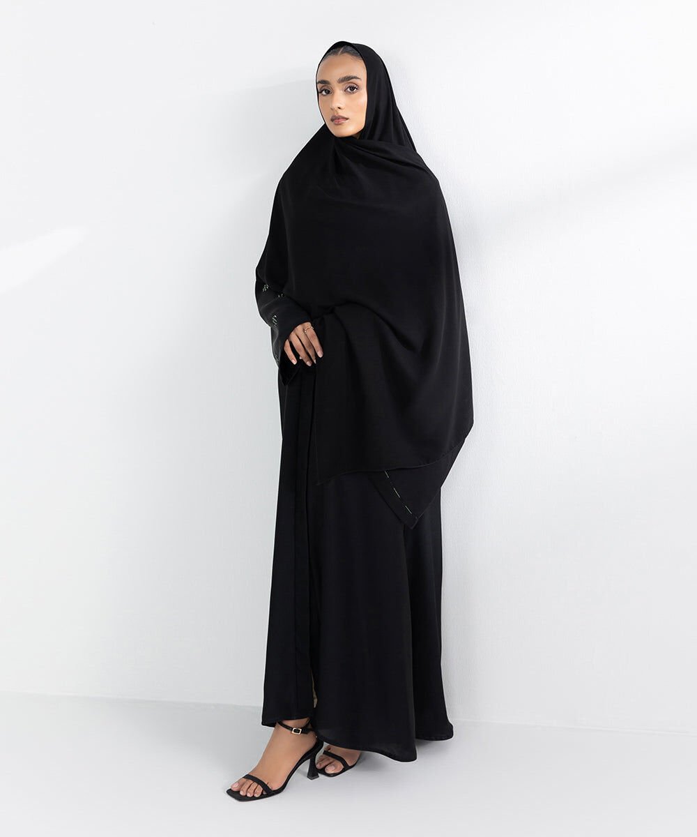 Hand Embellished Abaya Set Black Embellished Abbaya Set