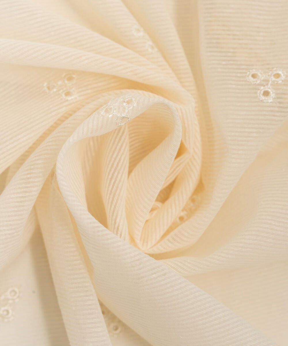 Women's RTW Textured Karandi Embroidered Off White Dupatta