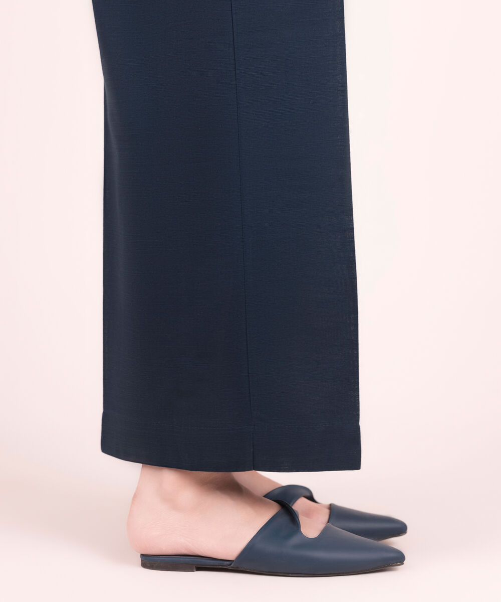 Women's RTW Khaddar Solid Blue Culottes