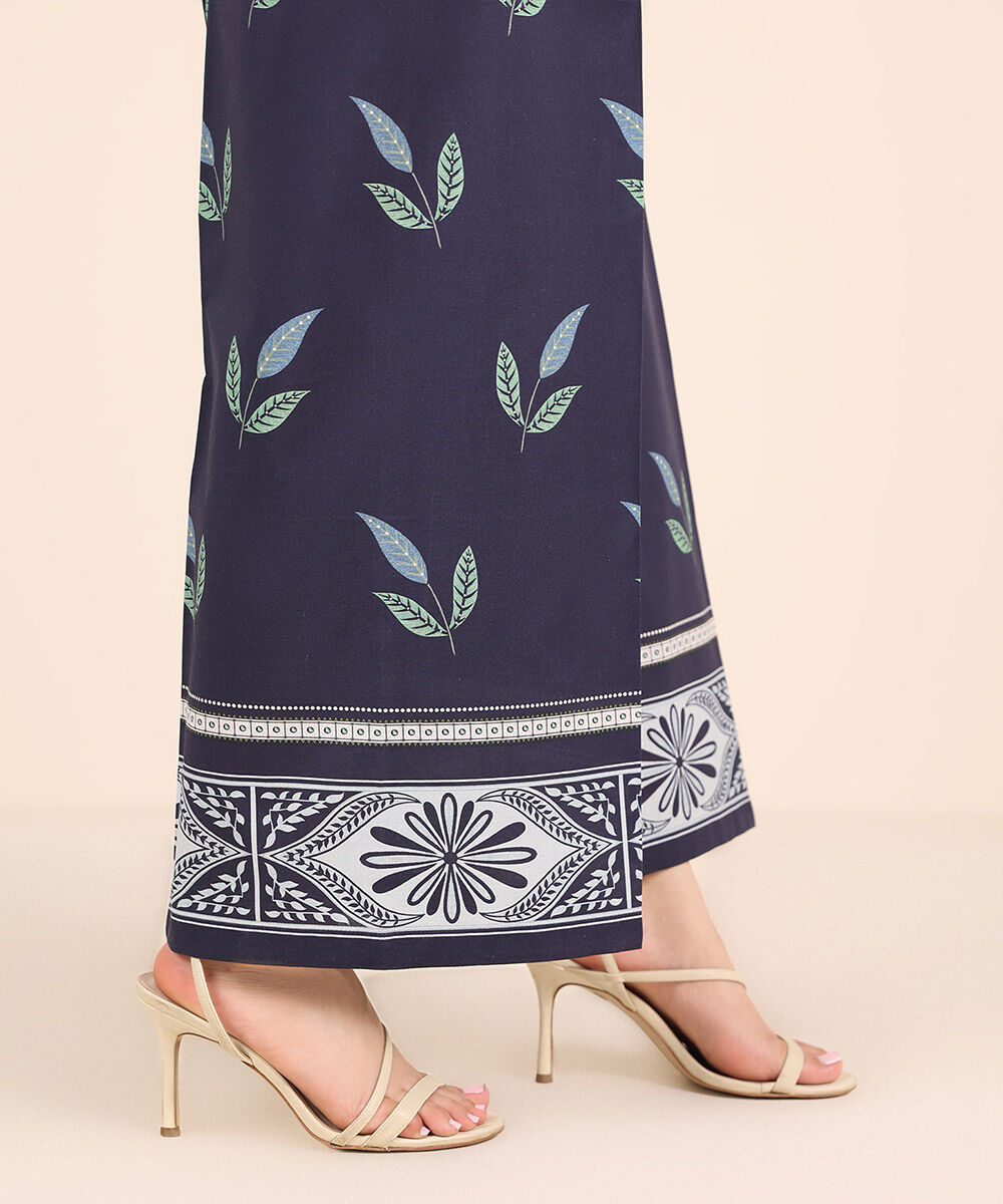 Women's RTW Cambric Blue Printed Culottes