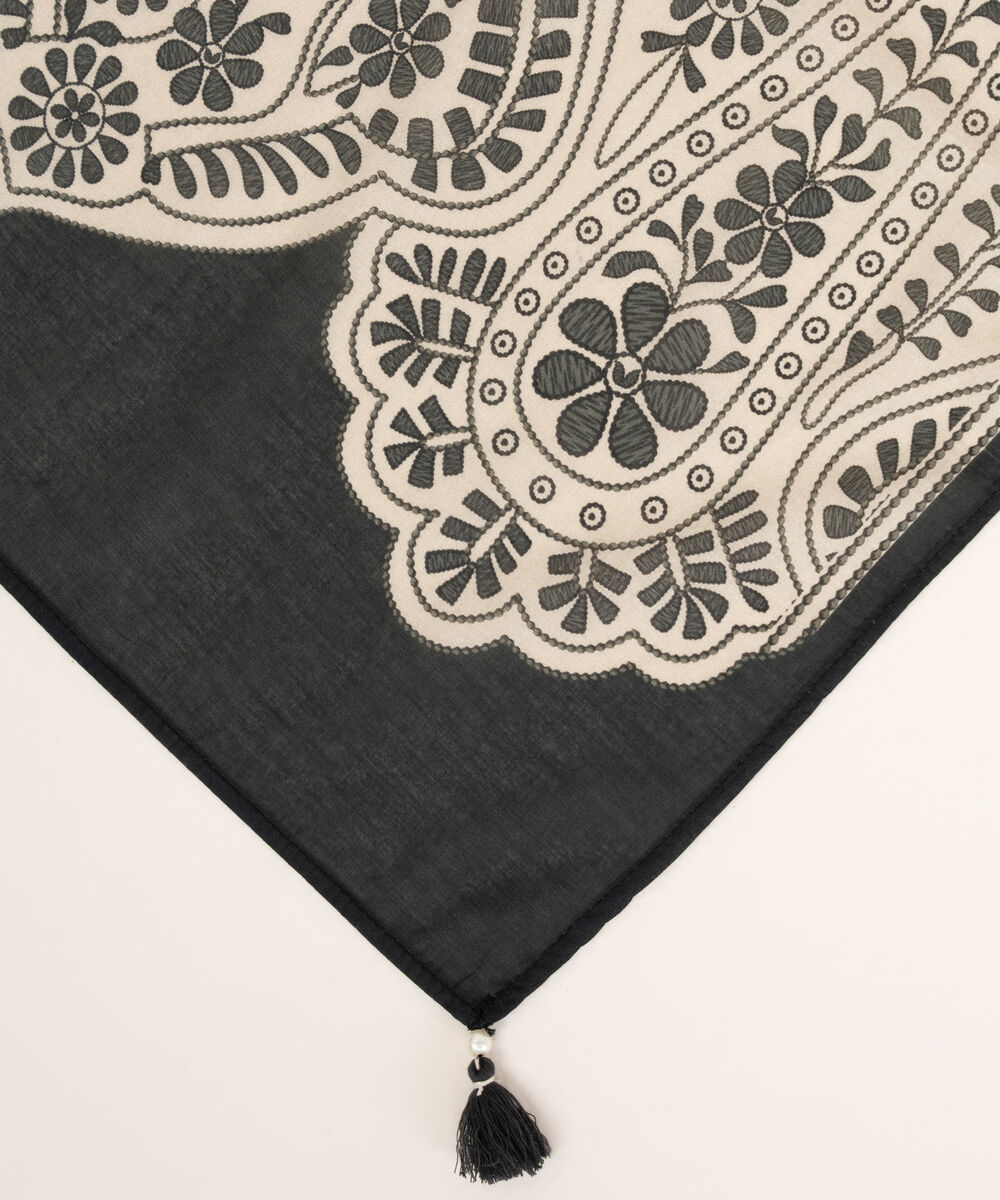 Lawn Black Printed Dupatta