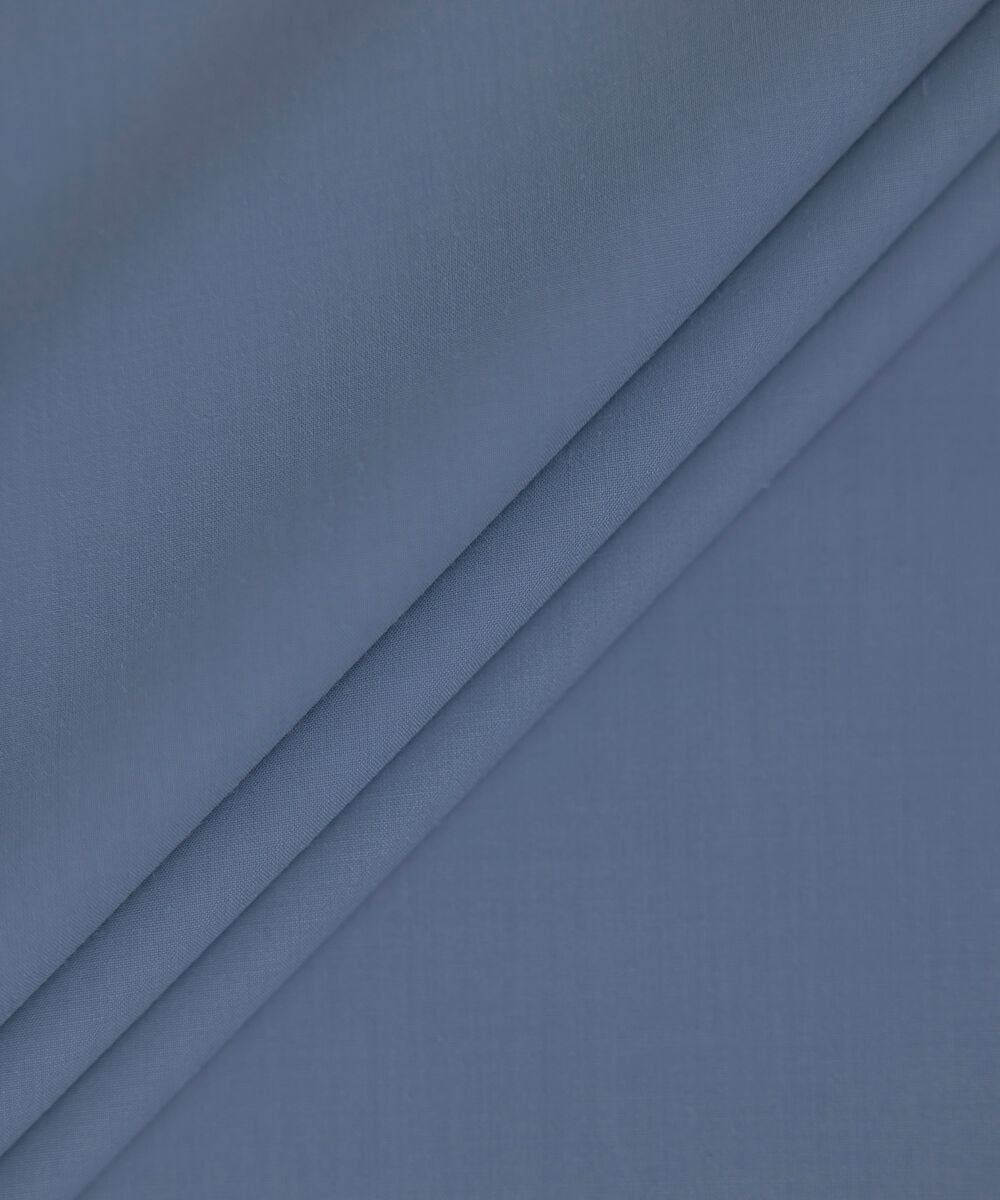 Men Unstitched Wash & Wear Blue Full Suit Fabric