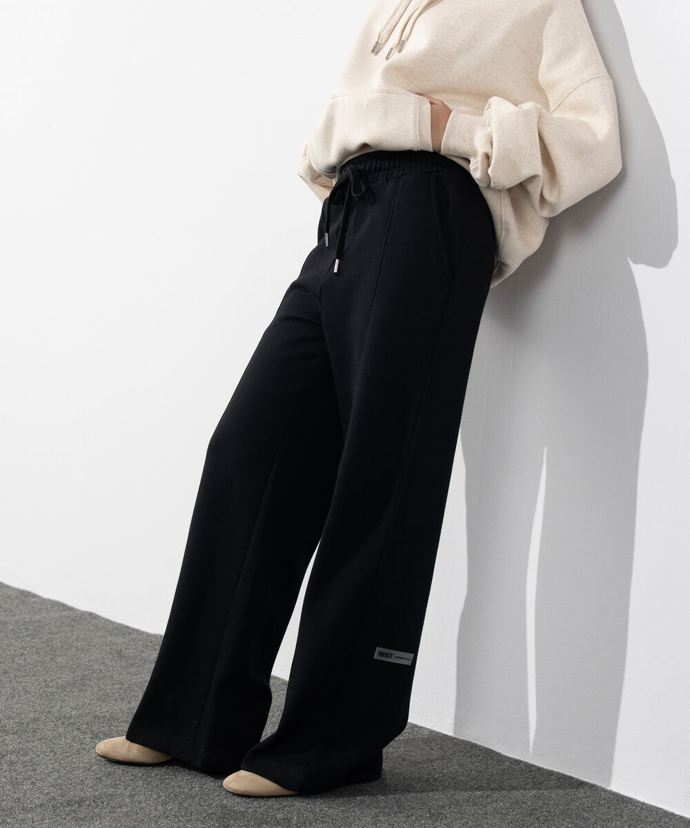 Women's Western Wear Black Pull-On Fleece Trousers