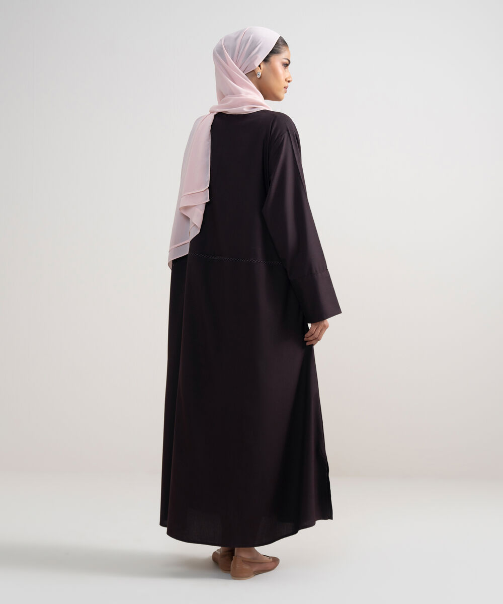 Women's Chocolate Brown Kimono Abbaya Set