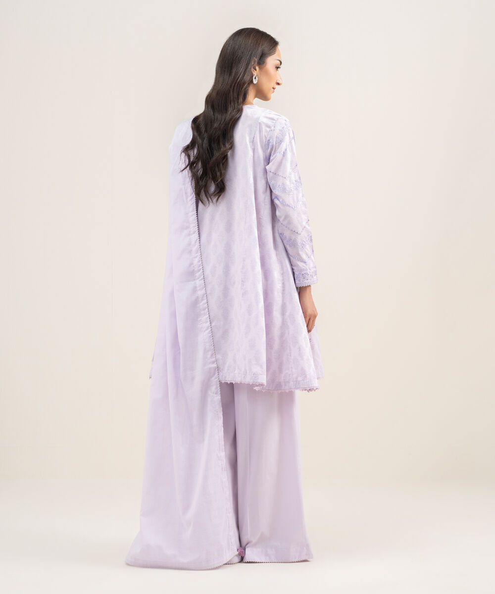 Women's RTW Lawn Embroidered Lilac 3 Piece Suit