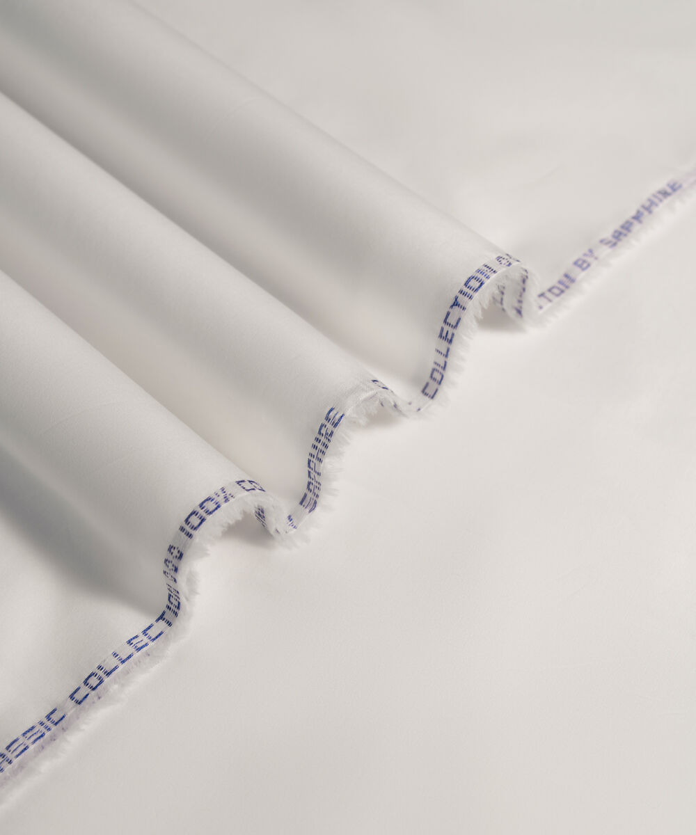 Men's Unstitched 2-Piece Premium Cotton Off White Suit