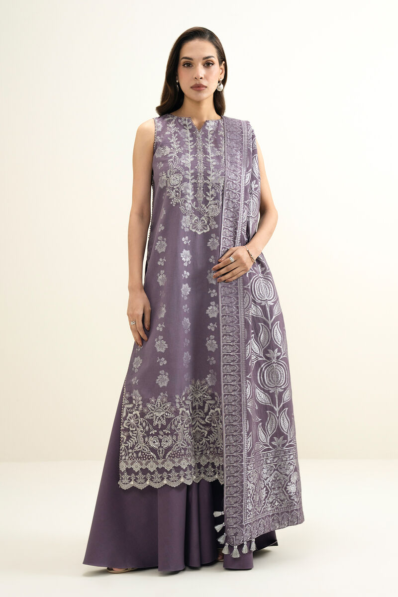 3 Piece - Embroidered Jacquard Suit