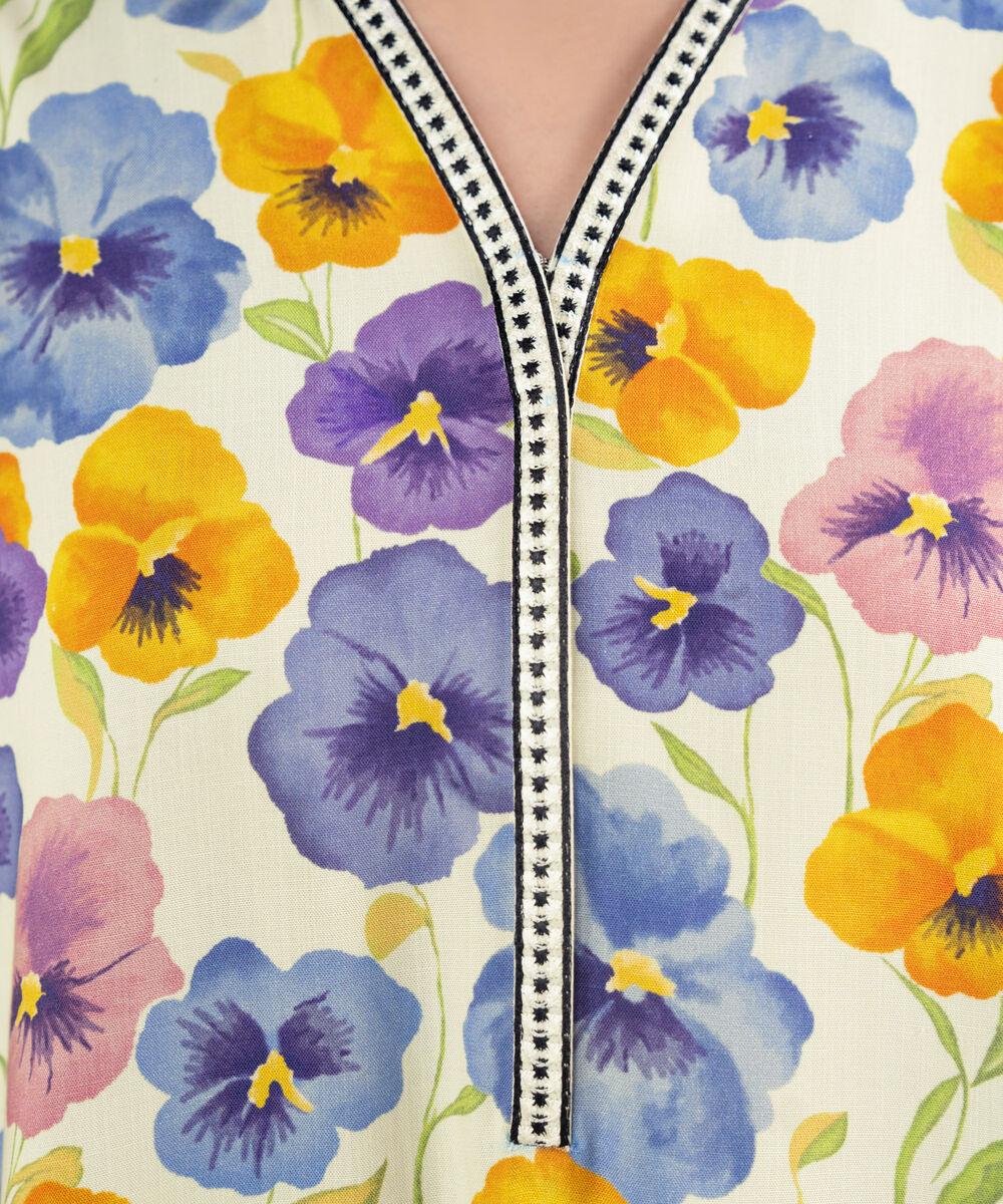 Women's RTW Textured Viscose Embroidered Multi Shirt