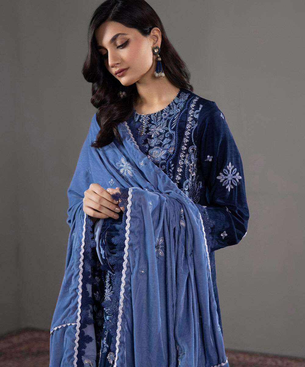 Womens Ready To Wear Blue Three Piece