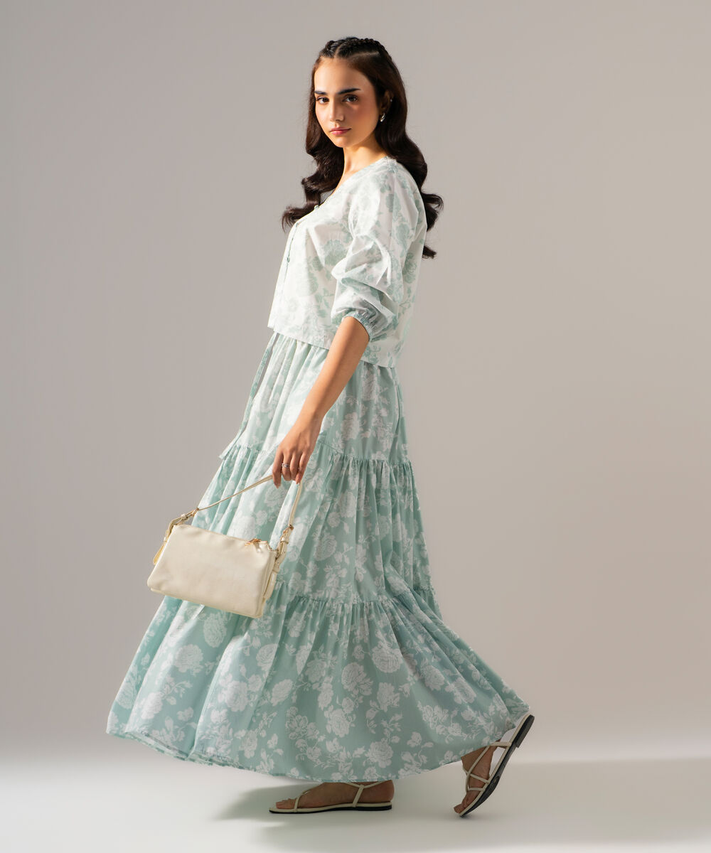 Women's RTW Poplin Printed White Top