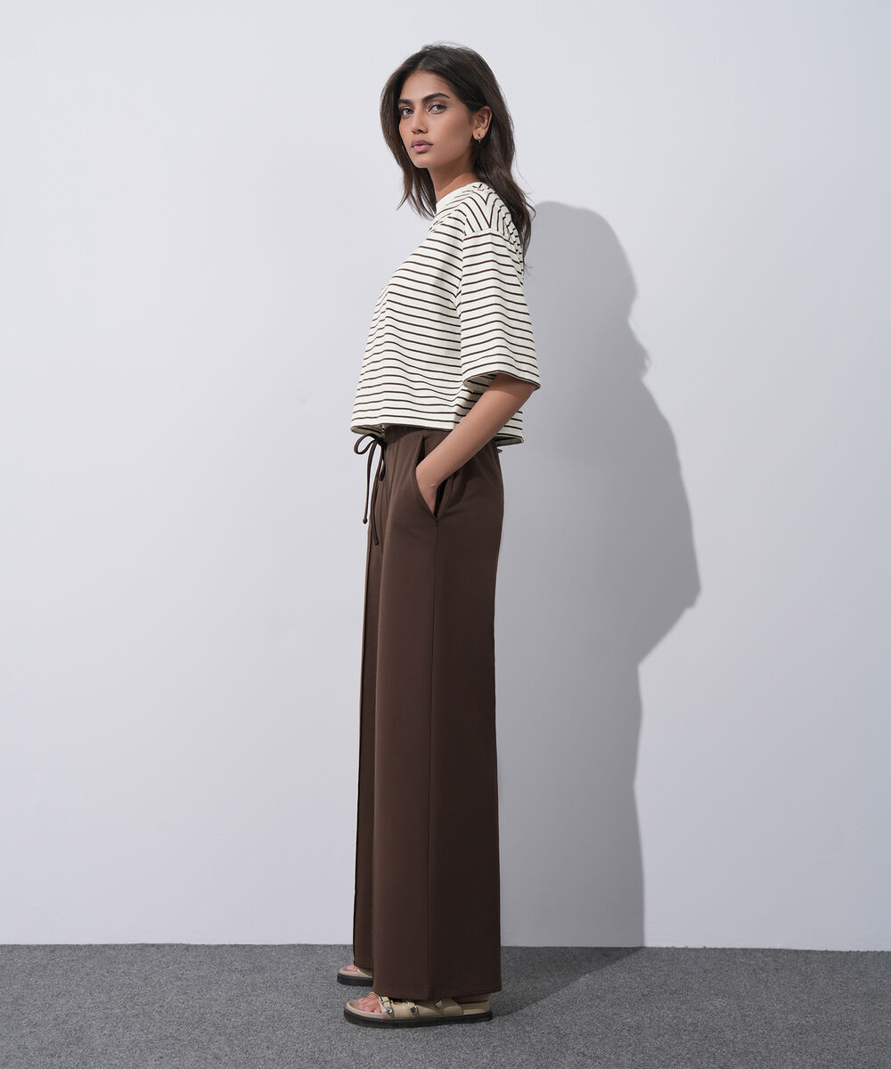 Women's Western Wear Multi Striped Cropped T-Shirt