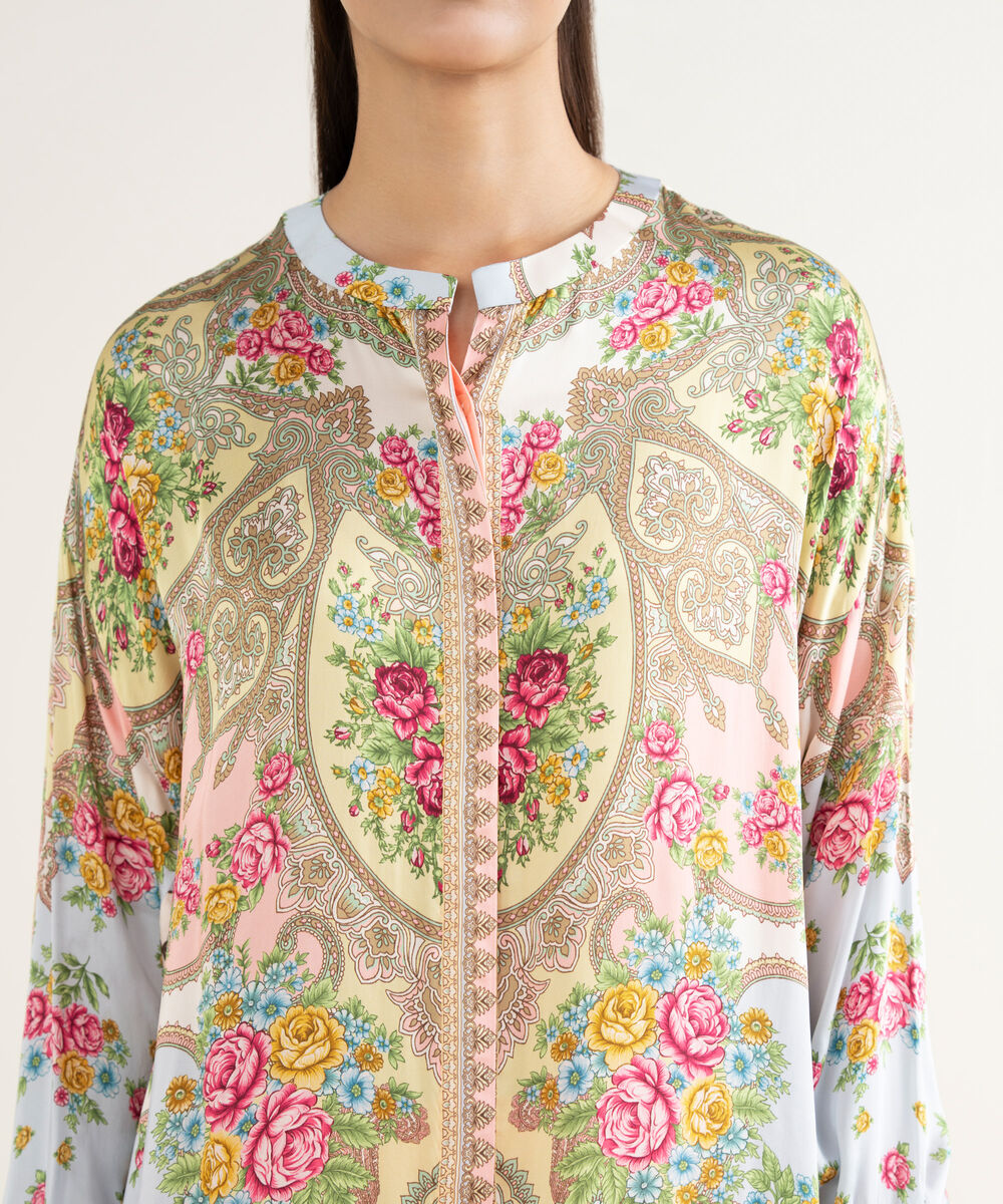 Women's RTW Bemberg Chamoz Printed Pink 2 Piece Suit