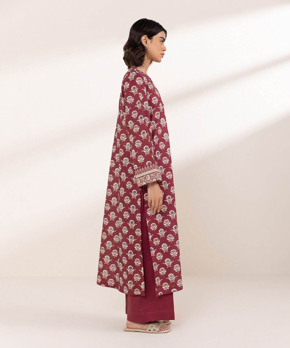 Women's RTW Cross Hatch Red Printed A-Line Shirt