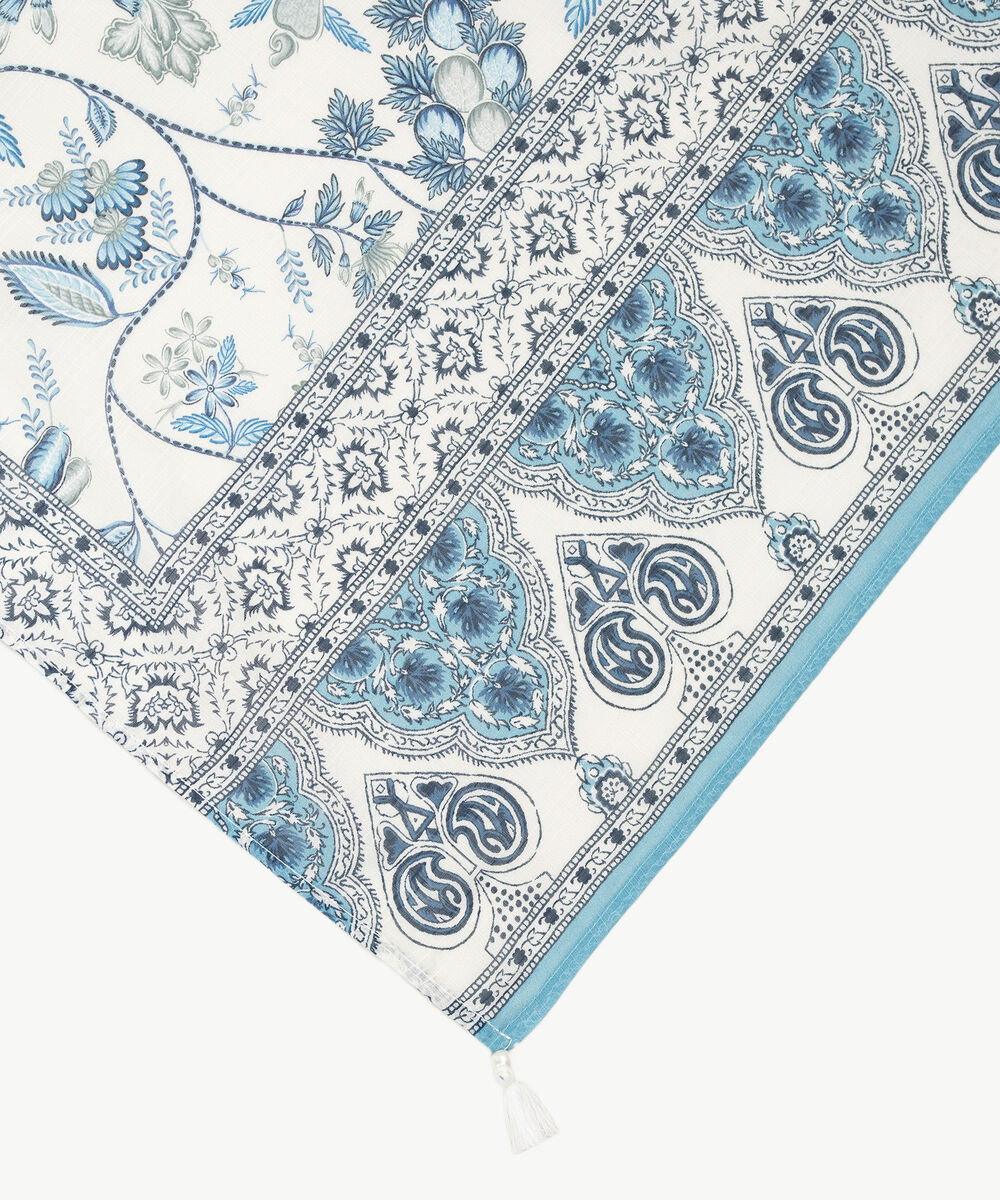 Lawn Printed White Dupatta