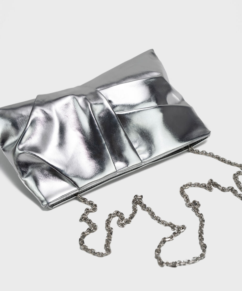 Women's Silver Soft Clutch