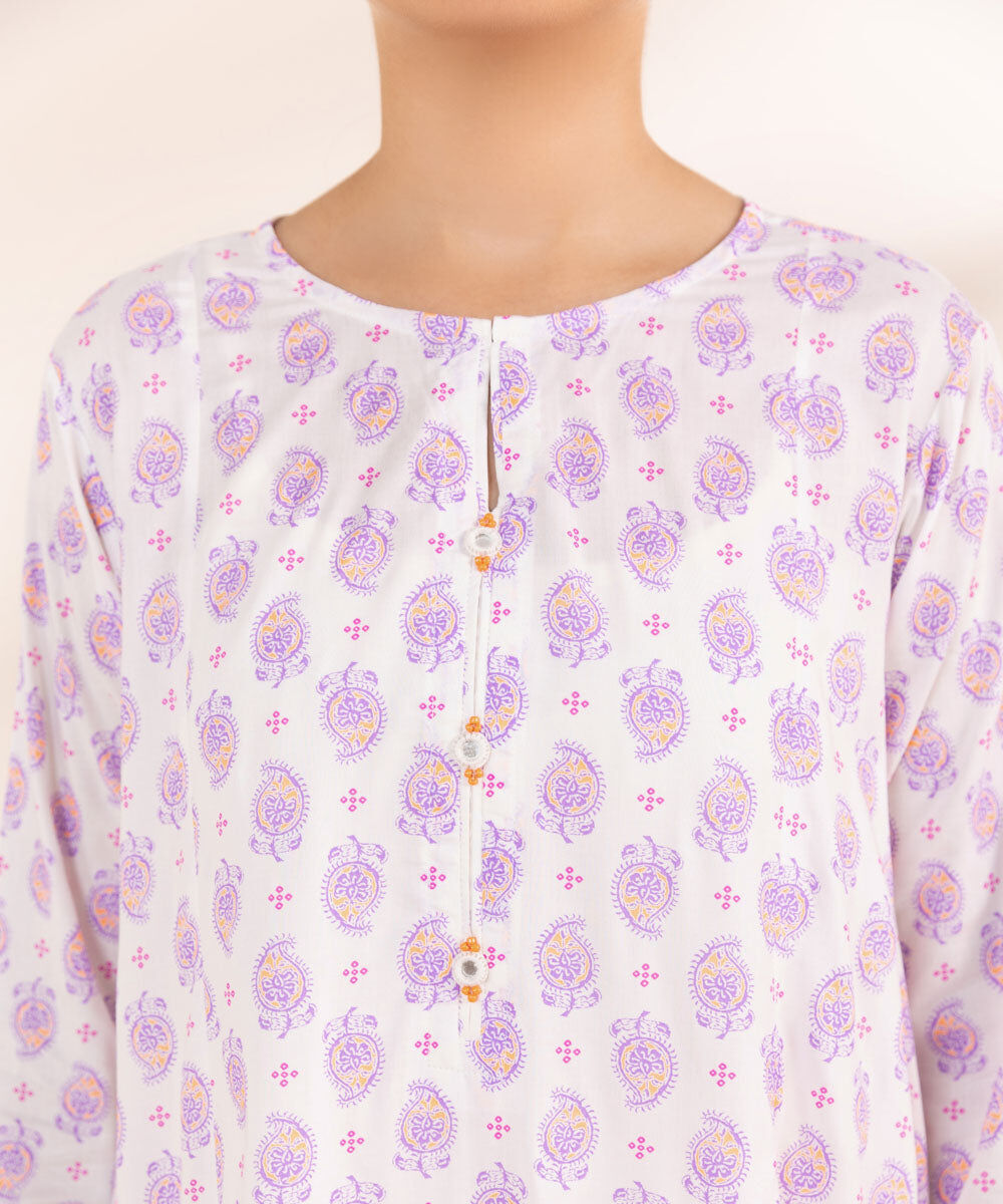 Women's Pret Arabic Lawn Purple Printed A-Line Shirt
