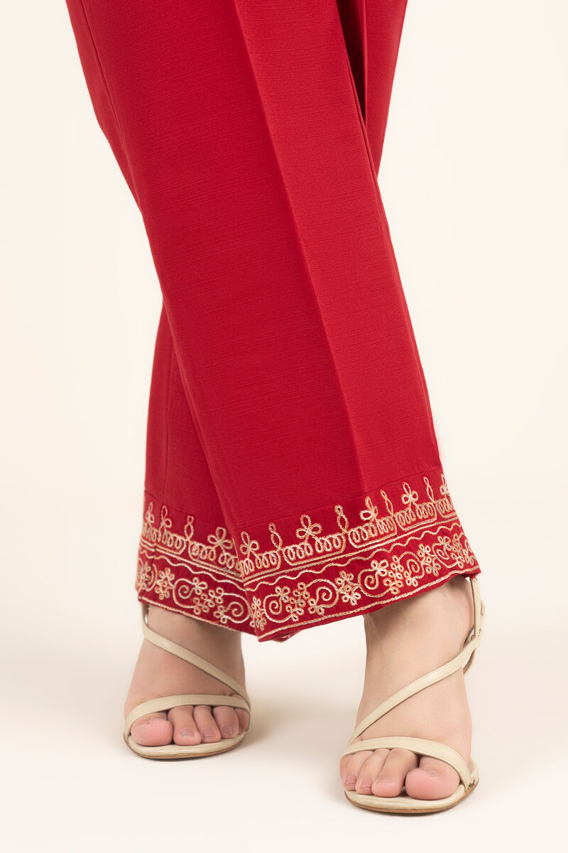 Embroidered Khaddar Straight Pants
