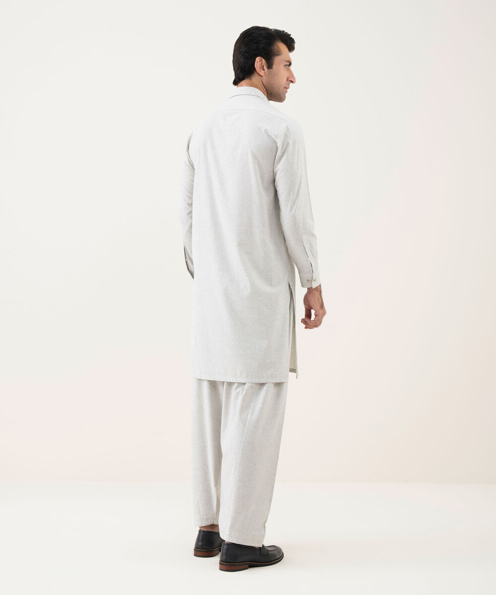 Men's Viscose Plain Beige Kameez Shalwar